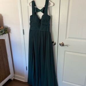 Azazie Dark Green Maxi Dress